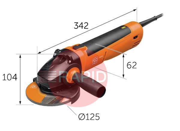 7222676024  FEIN CG 15-125 BL Premium 125mm 1500W Angle Grinder